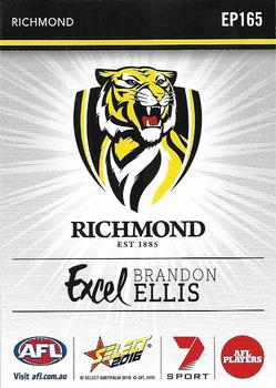 2016 Select Footy Stars - Excel #EP165 Brandon Ellis Back